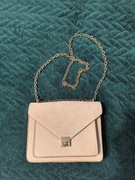 Torebka mała na ramię H&M pudrowy róż metalowy pasek złoty