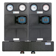 Grupa pompowa zestaw dwóch obiegów grzewczych, rozdzielacz. 