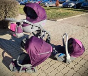 Wózek wielofunkcyjny RIKO Vario: głęboka gondola, spacerówka, fotelik