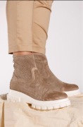 Wittchen skórzane botki zamszowe cappuccino rozm. 40 / 26 cm