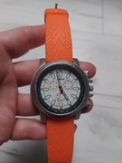 Sparco zegarek męski z pomarańczową silikonową bransoletą