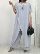 Komplet tunika + spodnie zestaw szary gołębi 2XL