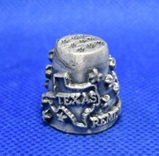 Naparstek Kolekcjonerski Cynowo - Ołowiany Pewter  - Texas Pamięć o Alamo 