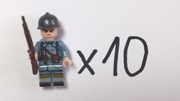 10 Figurek żołnierzy francuskich z broniami WW2 kompatybilne z Lego, Cobi