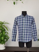 Elegancka granatowa  koszulka w kratkę Fynch - Hatton bawełna M