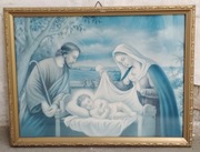 Stary obraz PRL Święta Rodzina Dzieciątko Jezus