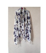 piękny szeroki długi kaszmirowy szal chusta pareo  etola narzutka 