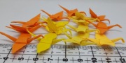 15 x Mini żuraw ptak origami handmade zestaw żółty, pomarańczowy