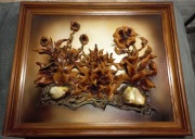 Obraz 3d skóra w ramie motywy roślinne 