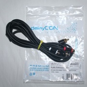 deleyCON przedłużacz audio 2x AUX RCA cinch 3m