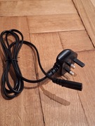 Przewód, kabel zasilający do AGD, zasilacza, ósemka brytyjska wtyczka UK