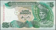 Malezja 5 ringgit 1995 - król Tuanku Jaafar - stan bankowy UNC
