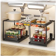 Podwójny Rozszerzany 2-poziomowy Wysuwany Organizer Do Szafki