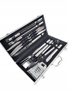 Zestaw grillowy XL w walizce 16 elementów stal nierdzewna