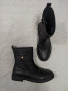 Czarne eleganckie zasuwane buty botki w gwiazdy gwiazdki Geox Respira 37