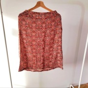 Spódnica Fat Face 38 M paisley spódniczka czerwona duże rozcięcia rozporki