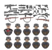 10 Figurek żołnierzy niemieckich z broniami WW2 kompatybilne z Lego, Cobi