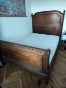 Piękne stare antyczne drewniane łóżko przewojenne 140 x 200 cm antyk 