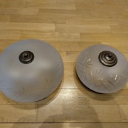 Szklane stare szlifowane kinkiety sufitowe vintage 2sztuki