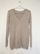 beżowy długi kardigan narzutka * 38 M