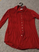 Nowa bordowa koszula taliowana z marszczeniami Gaia Baldetti 42 XL 