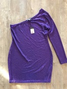 Fioletowa sukienka z cekinami Primark L