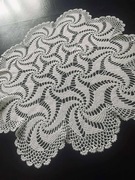 OKRĄGŁA BIAŁA SERWETA  SZYDEŁKOWA RĘCZNA ROBÓTKA  