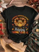 Czarny t-shirt święto dziękczynienia L 