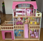 Domek dla lalek/willa xxl z garażem plus zestaw lalek