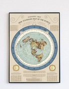 Plaska ziemia Mapa Świata Gleason 1892r. Odnowiona Flat Earth 70x50cm