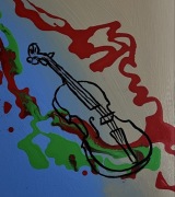 Obraz na płótnie autorski akryl skrzypce