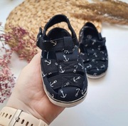 Niechodki sandały 19 sandałki czarne kotwice rzepy kapcie elastyczne miękki