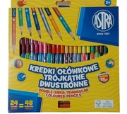Kredki ołówkowe dwustronne Astra 24 sztuki