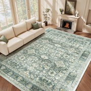 Dywan Homfine Vintage Area Rug zielony 240x340 zmywalny 