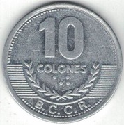 Kostaryka 10 colones colonów 2008 23,5 mm nr 1