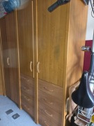 szafa narożna, szafa dwudrzwiowa, 2 słupki z szufladami