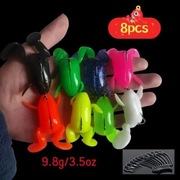 Przynęty gumowe żaby  8 szt- 8 kolorów. plus haczyki offsetowe.