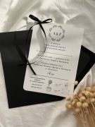 Eleganckie Jednokartkowe Zaproszenie Ślubne z czarną kopertą