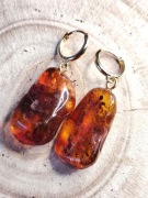 SPEKTAKULARNE Kolczyki – Naturalny Bursztyn Bałtycki & Złocone Koła