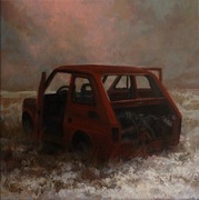 Obraz olejny z cyklu "Wrosty" - Fiat 126p 30/30 Gierlach