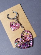 Brelok zawieszka Serce różowe do kluczy PREZENT HANDMADE