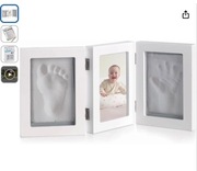 Ramka na zdjęcia z odciskami dłoni i stóp Jané, biała, 3 sztuki