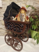 Zabytkowy wózek dla lalek - 48 cm wiktoriański