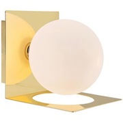 Lampa kinkiet łazienkowy IP44 mosiężne wykończenie mleczne szkło