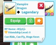 Adopt me vampire dragon MFR 