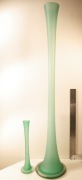 'PRL Ponad Metrowy Podłogowy Miętowy Wazon Flet Huta Krosno wys. 101cm