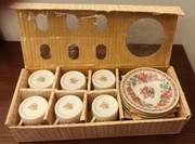 Zestaw 6 chińskich filiżanek ze spodkami do kawy mokki, 70-te, nieużywany