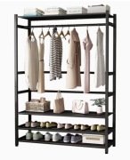 Szafa/wieszak na ubrania buty metalowy czarny do przedpokoju garderoby