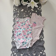 body niemowlęce bez rękawów, r. 62, 2-pak zestaw