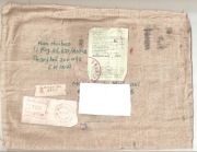 List lotniczy polecony z Chin. Koperta płócienna. 1989 r.